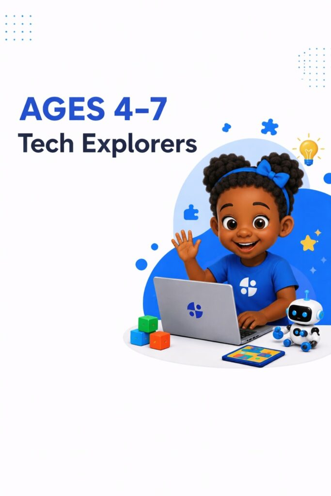Young learner exploring technology